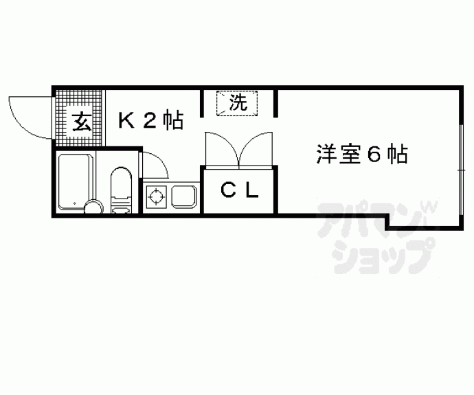 【パインフィールド北白川Ⅰ・Ⅱ】間取