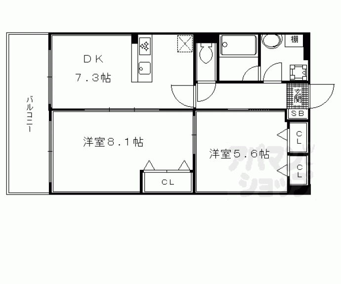 【ヴェルデ山科】間取