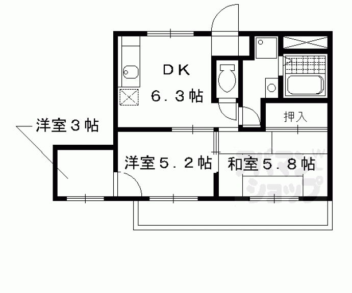 【上阿達谷口マンション】間取