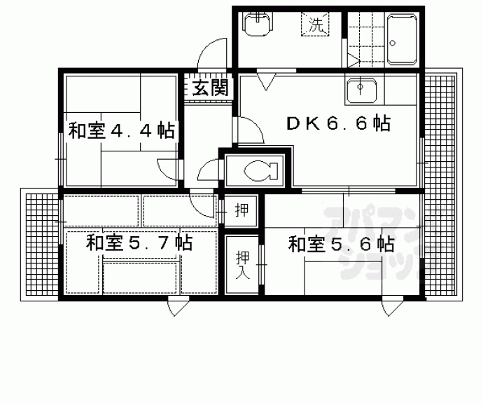 【ジュネローザ宝ヶ池】間取