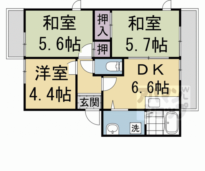 【ジュネローザ宝ヶ池】間取