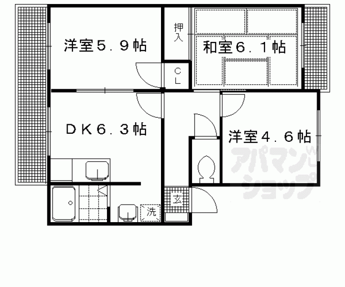 【ガーデンハイツ花園】間取