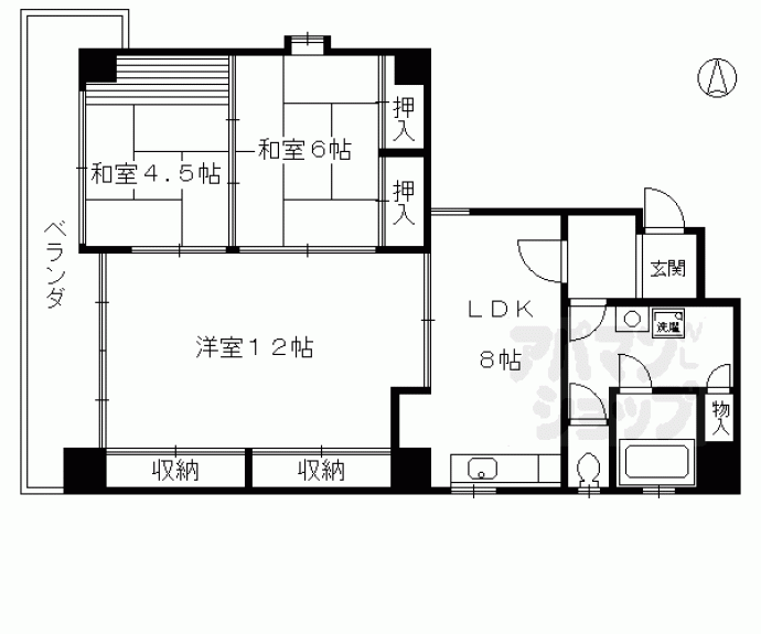 【カストルム二条】間取