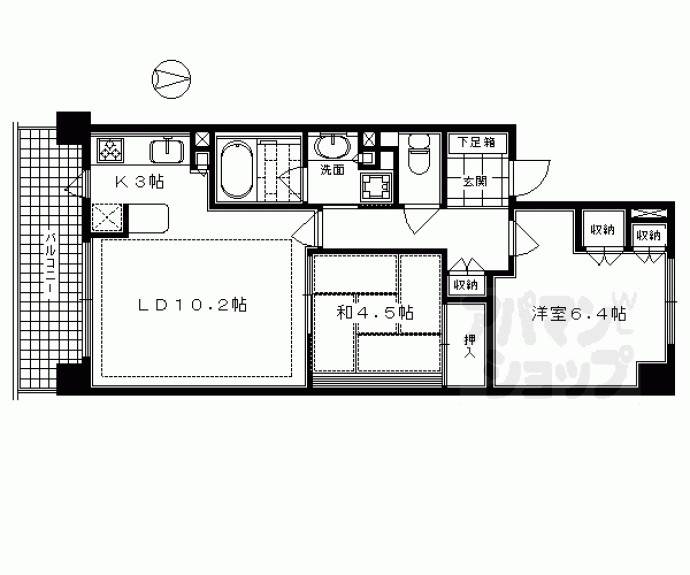 【御所西新町通パークホームズ】間取