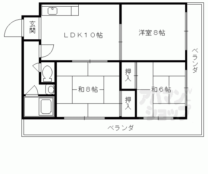 【コーポラス花園】間取