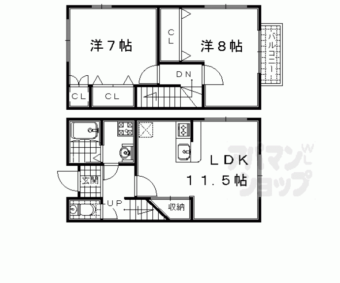 【メゾネット蓮華】間取