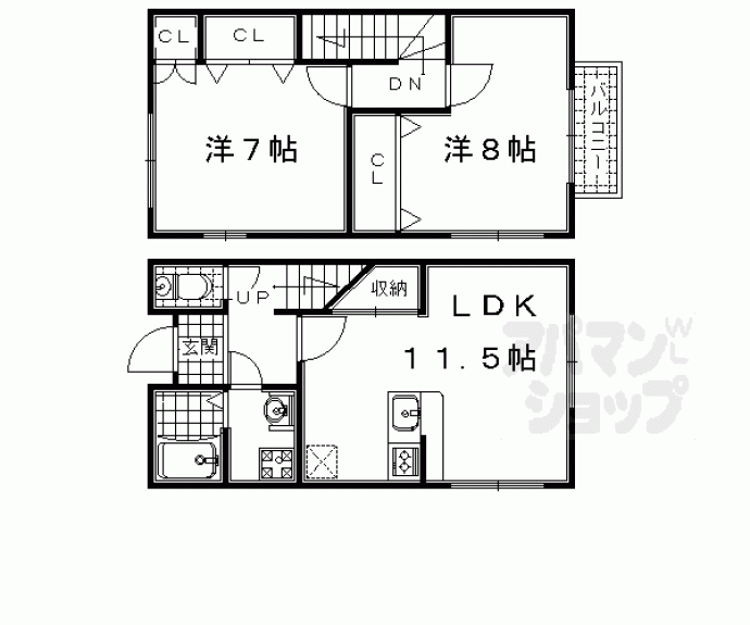 【メゾネット蓮華】間取