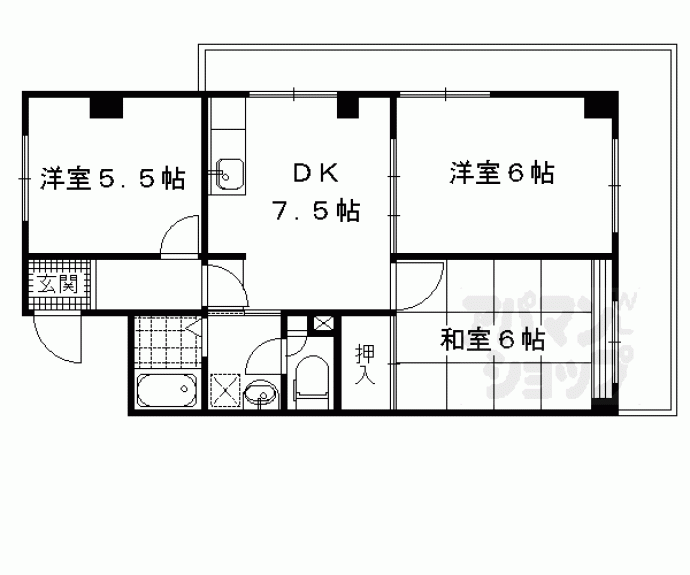 【伏水ハイツ】間取