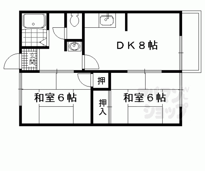 【コーポ御香Ⅱ】間取