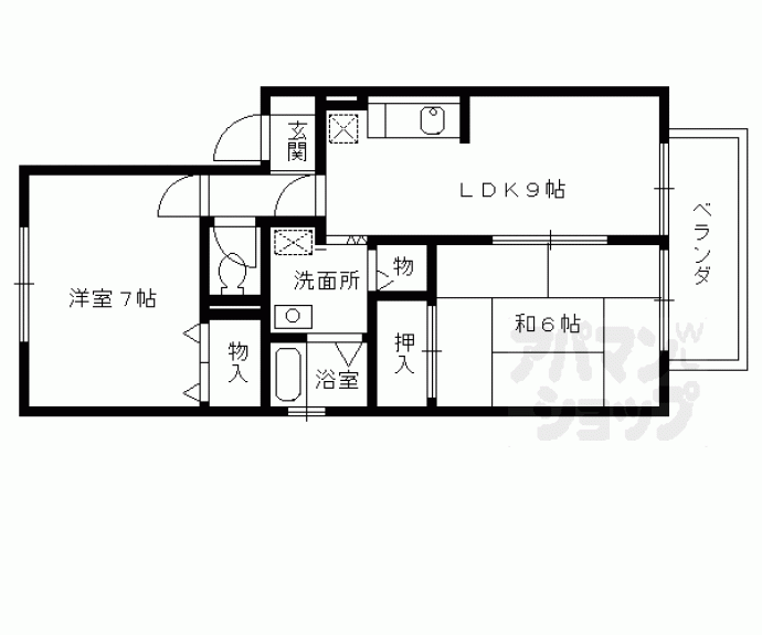 【ハイカムール深草】間取