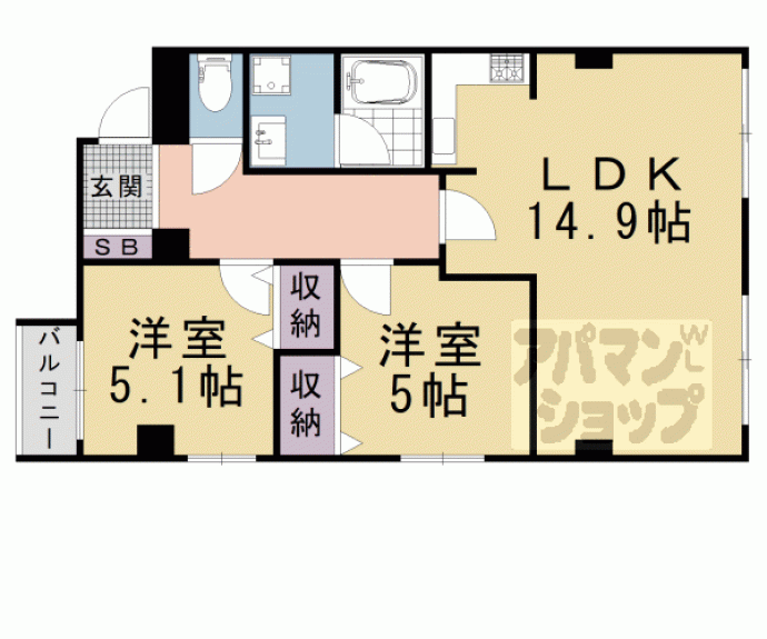 【ロイヤルヴィンテージ三十三間堂】間取