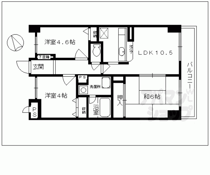 【ライオンズマンション淀リバーサイド】間取