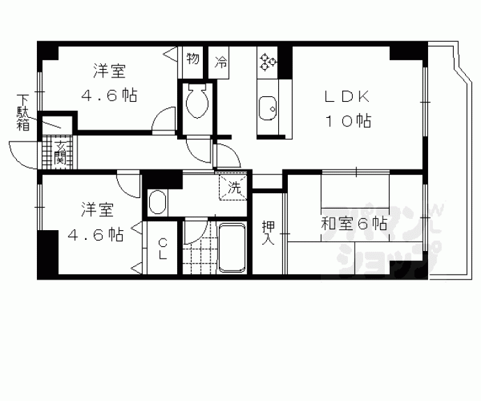 【ライオンズマンション淀リバーサイド】間取