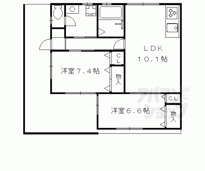 【西院春栄町貸家】間取