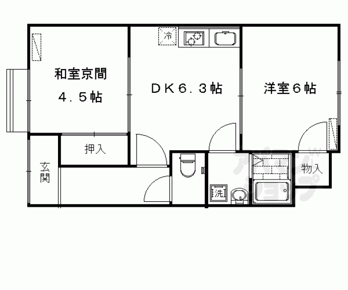 【西院春栄町貸家】間取