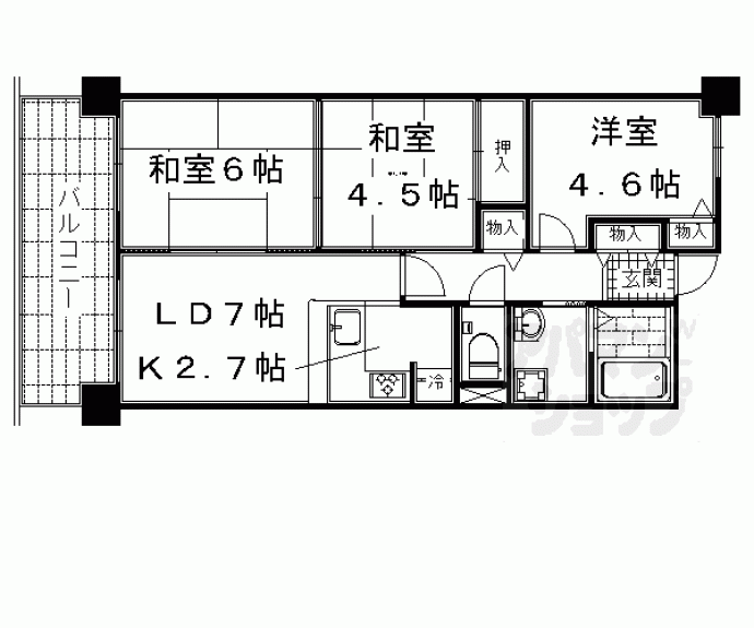 【サンヴェール太秦】間取