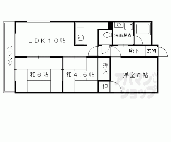 【パークサイドコープ林】間取