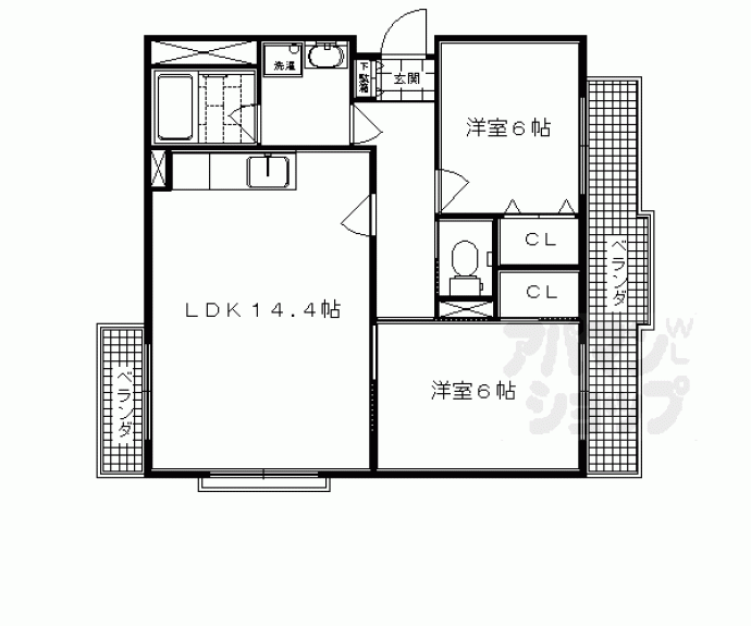 【グランベール桂２番館】間取