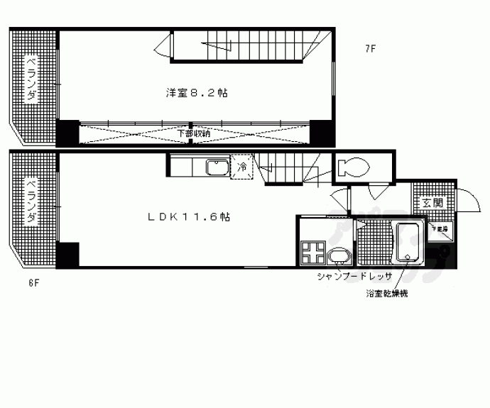 【西京極南大入町マンション】間取