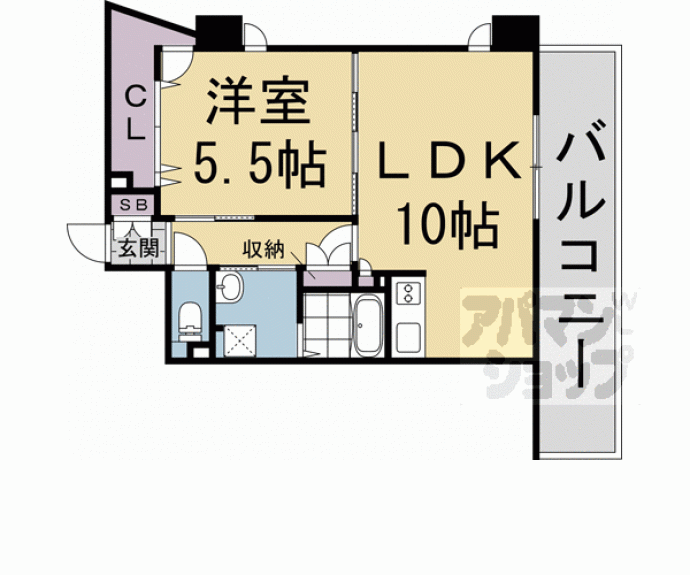 【ヴァンヴェルデ西京極】間取