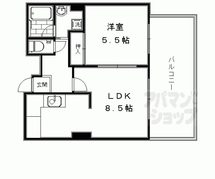 【パインコート五条】間取