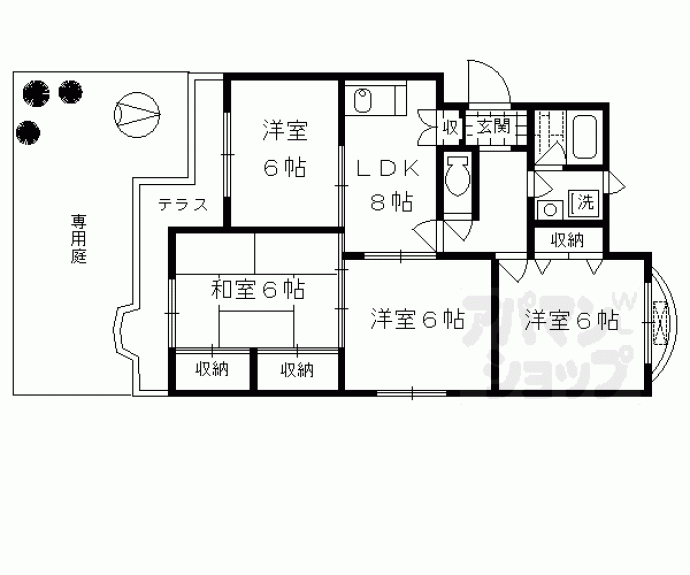 【サンマンション西七条】間取