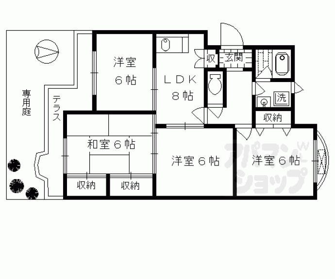 【サンマンション西七条】間取