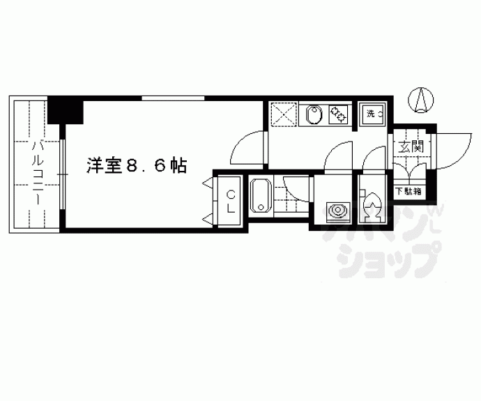 【ベラジオ五条堀川Ⅱ】間取