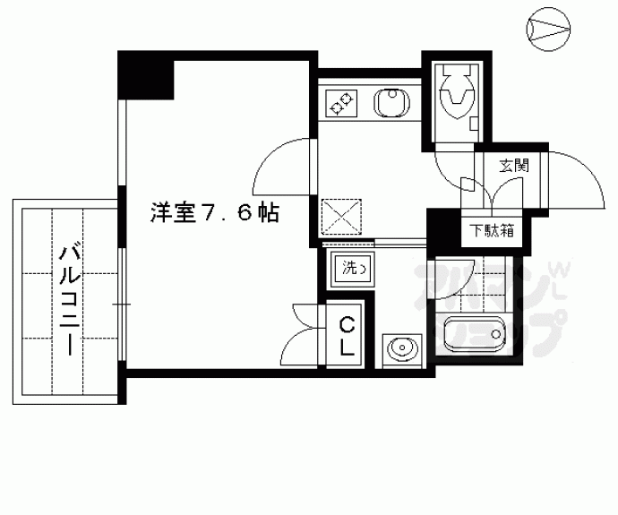 【ベラジオ五条堀川Ⅱ】間取