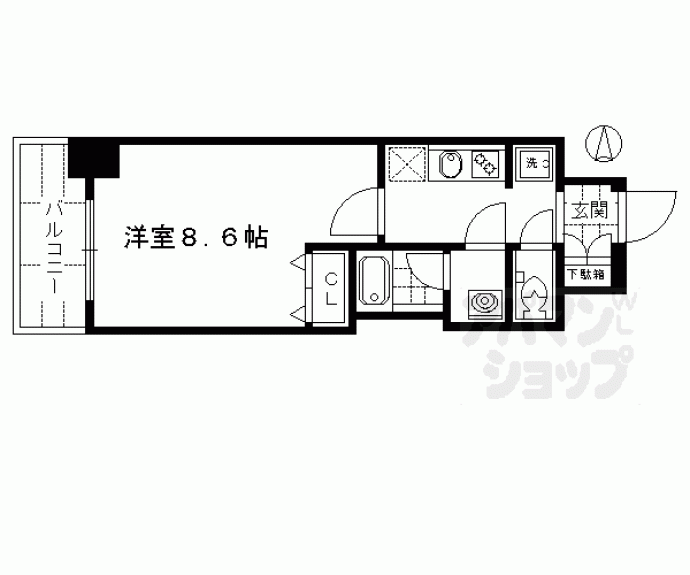 【ベラジオ五条堀川Ⅱ】間取