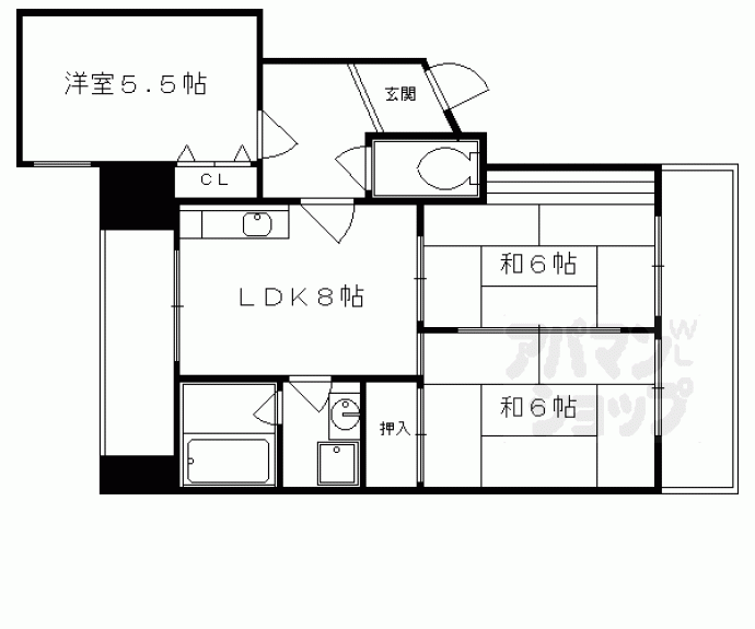 【ルシェル山科】間取