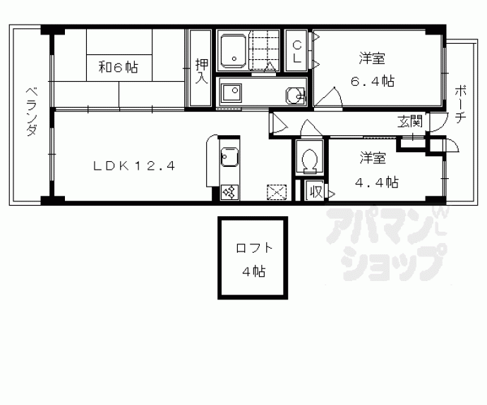 【ぺルル伏見桃山Ⅱ】間取