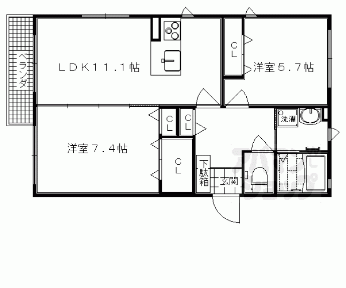 【シャーメゾンＦ・川西】間取