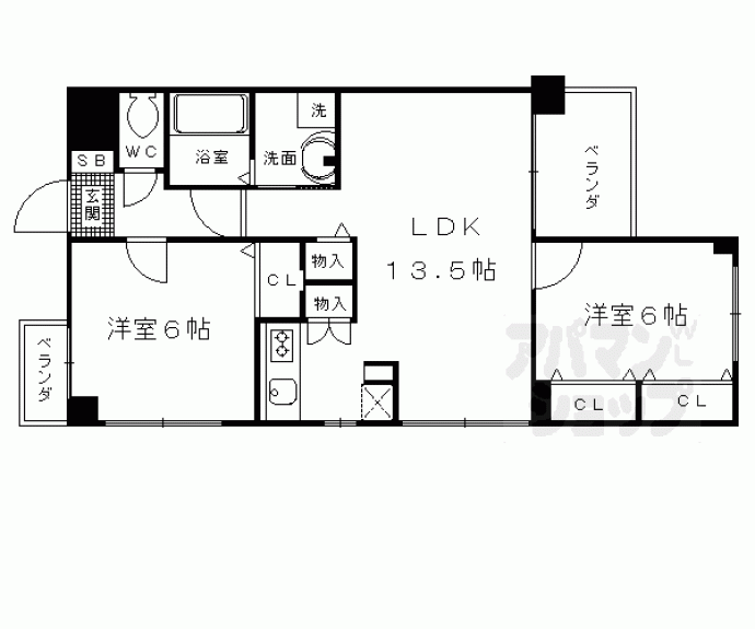 【シンフォニー桃山紺屋町】間取