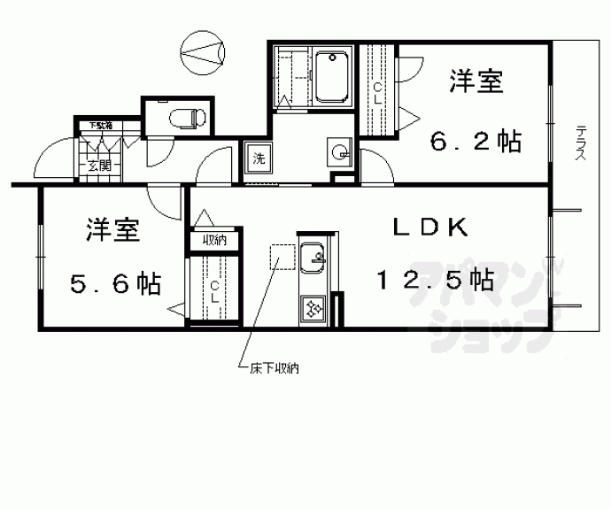 【シャーメゾン唐橋】間取