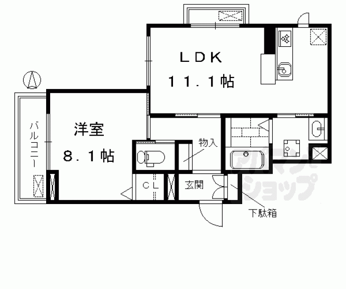 【シャーメゾン花屋町】間取