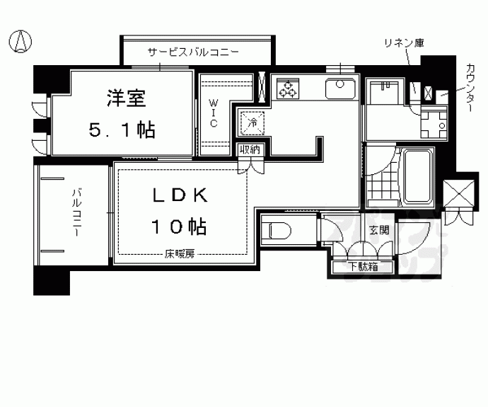 【プレサンスロジェ京都烏丸五条】間取