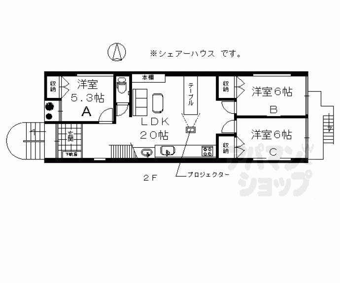 【ｂｉｂｌｉｏｎ高瀬川】間取