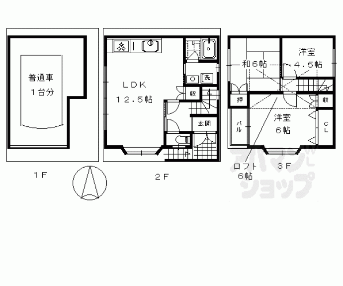 【今熊野南日吉町貸家】間取