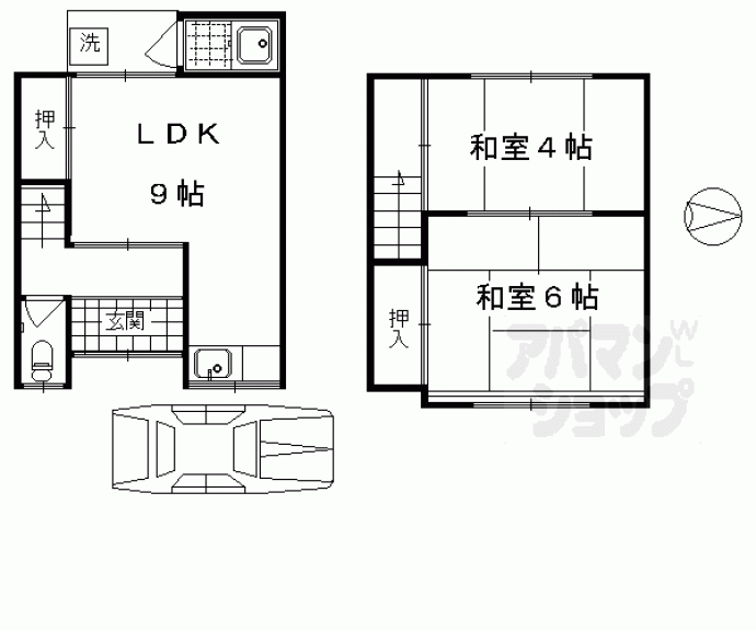 【久世上久世町貸家】間取