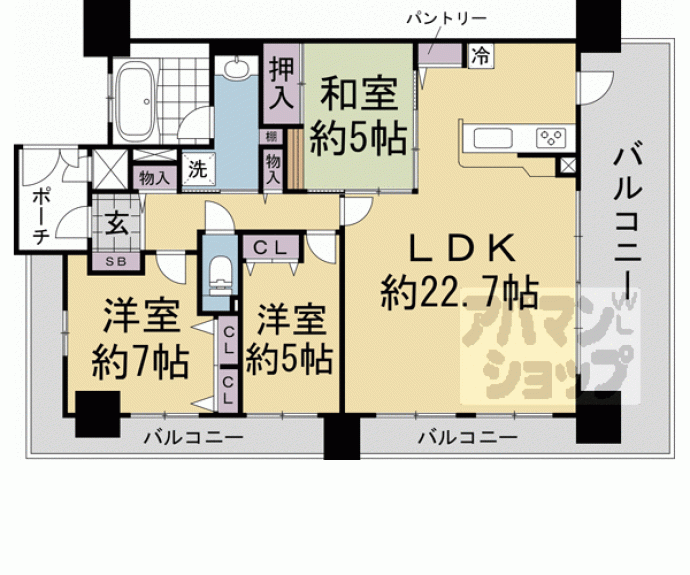 【パデシオン京都七条ミッドパーク】間取