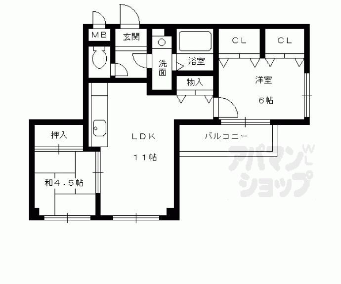 【ランブラス南長岡京】間取