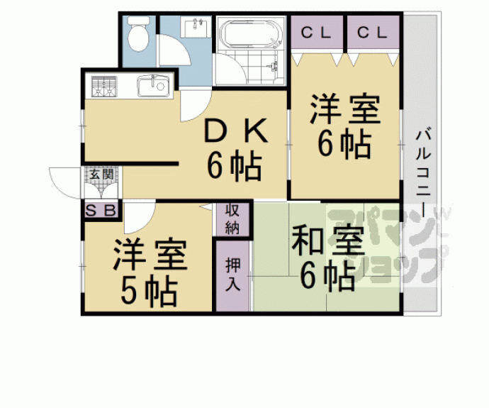 【コモド長岡京】間取