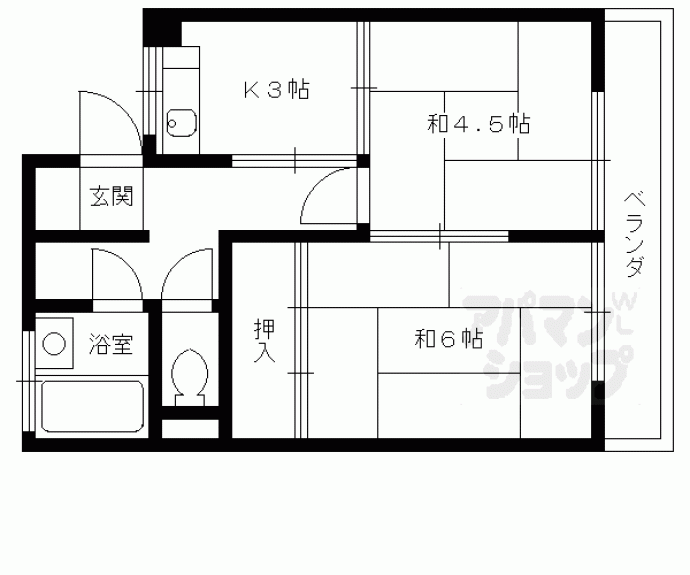 【マンション千鶴荘】間取