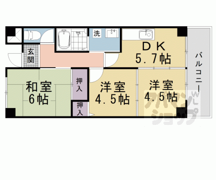 【マンション晃苑】間取