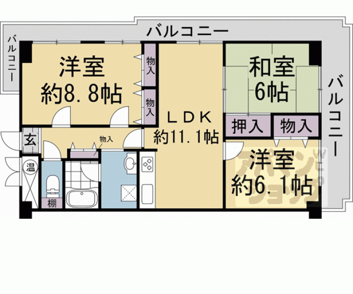 【嵯峨スカイハイツ】間取