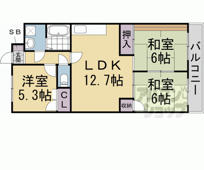 【グランドハイツフナトラ】間取