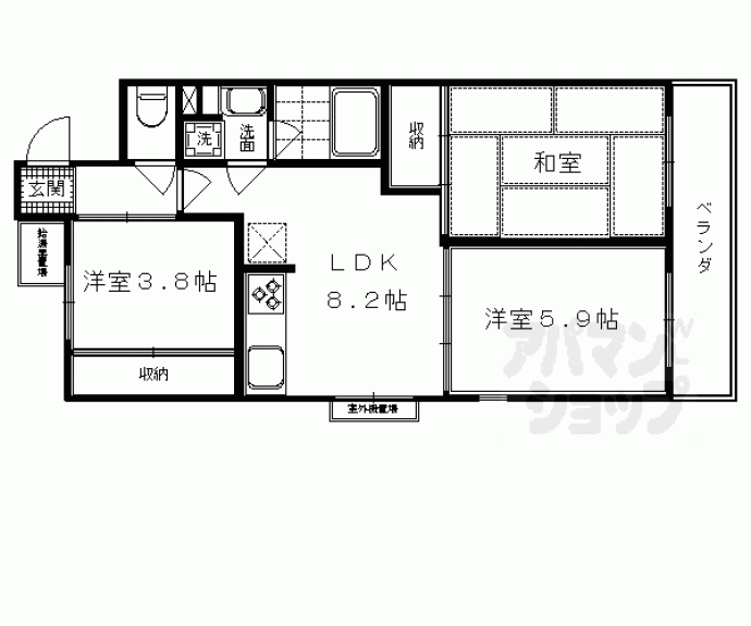 【藤和シティコープ四条西洞院Ⅱ】間取