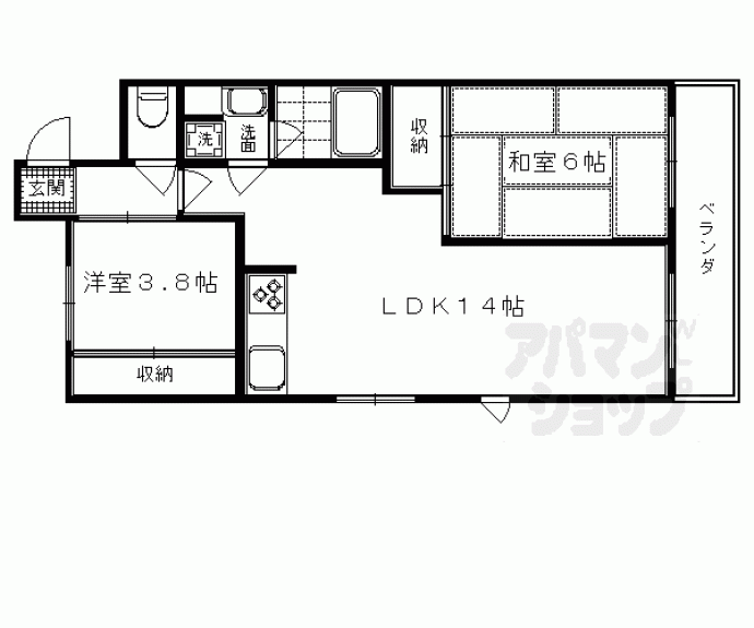 【藤和シティコープ四条西洞院Ⅱ】間取