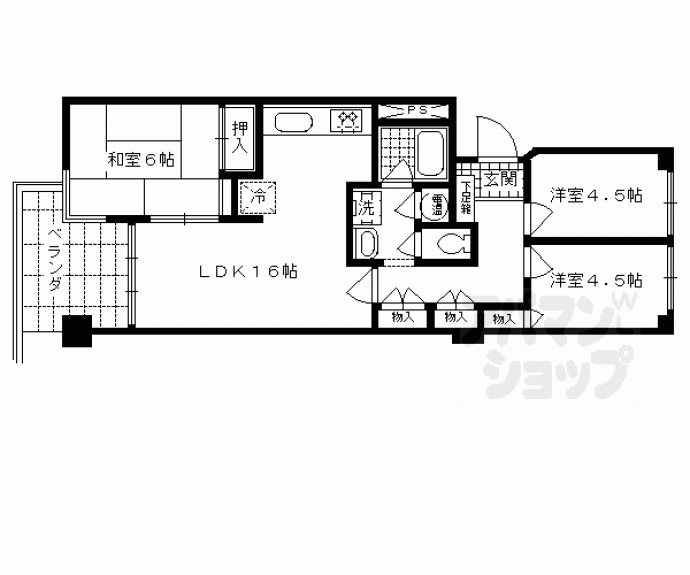 【サンレジデンス錦綾東堀川】間取